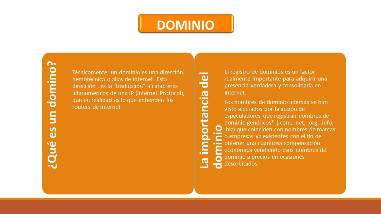 DOMINIO ¿Qué es un domino La importancia del dominio