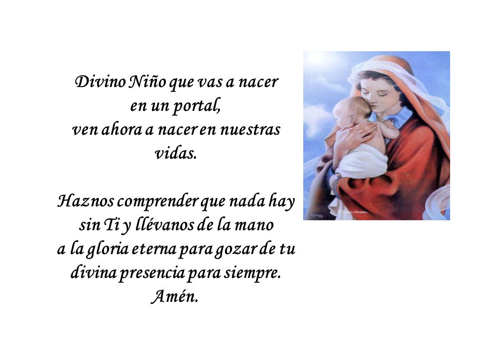 Divino Niño que vas a nacer en un portal,