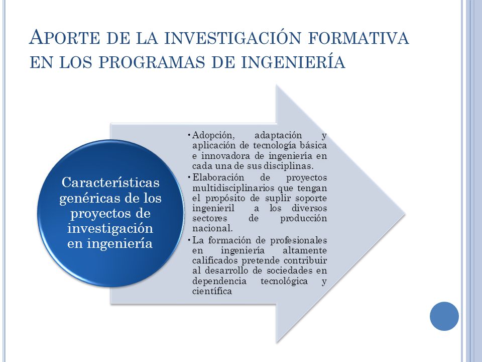 Aporte de la investigación formativa en los programas de ingeniería