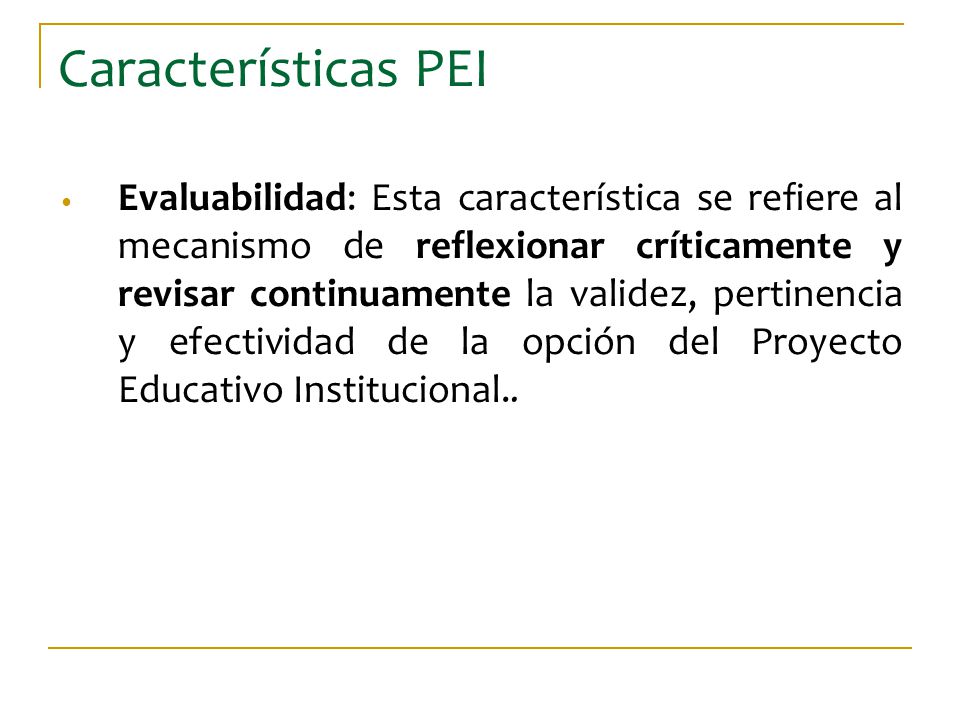 Características PEI