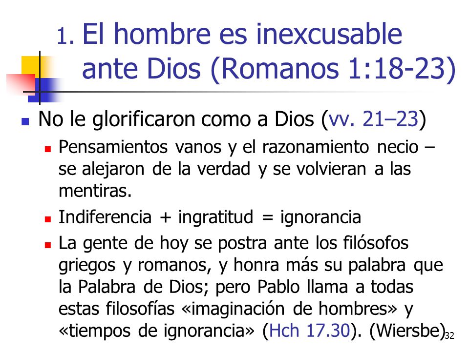 Inexcusables (Romanos 1:1-32) - online descargar