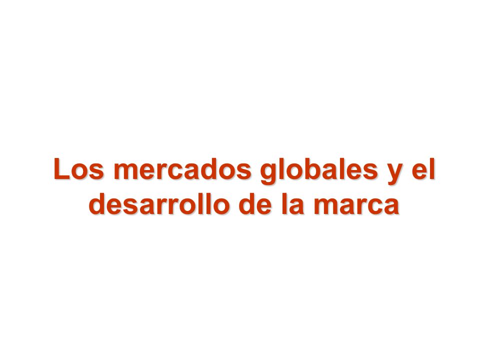 Los mercados globales y el desarrollo de la marca