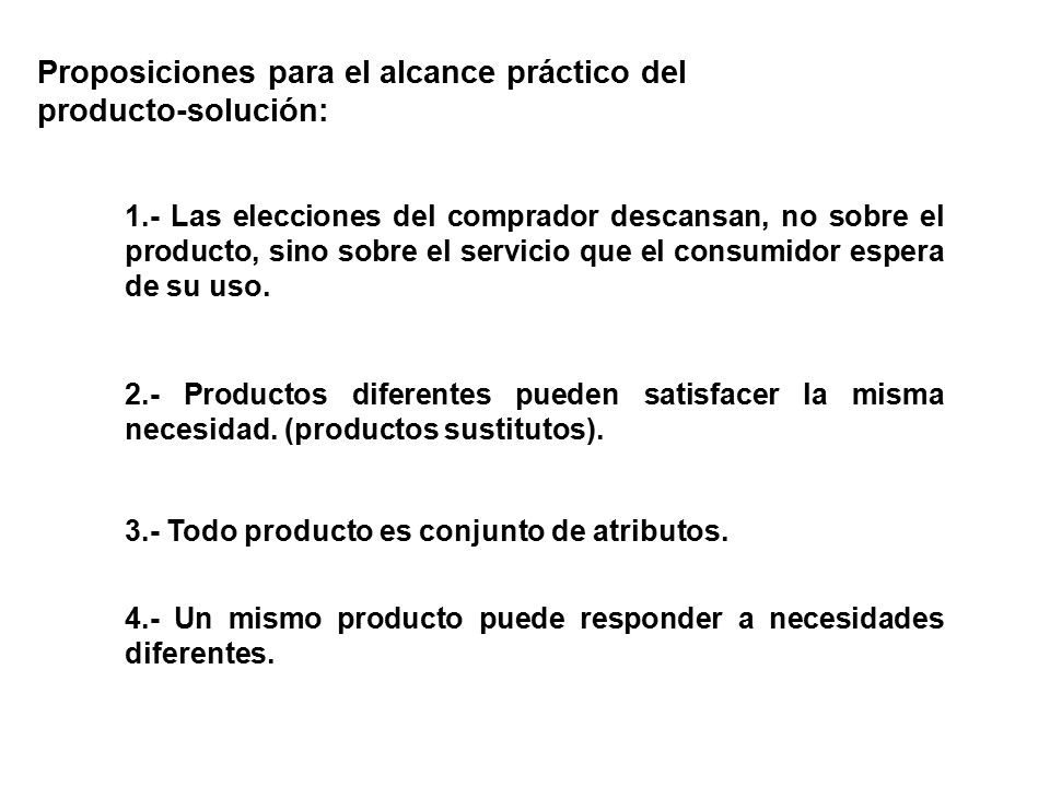 Proposiciones para el alcance práctico del producto-solución: