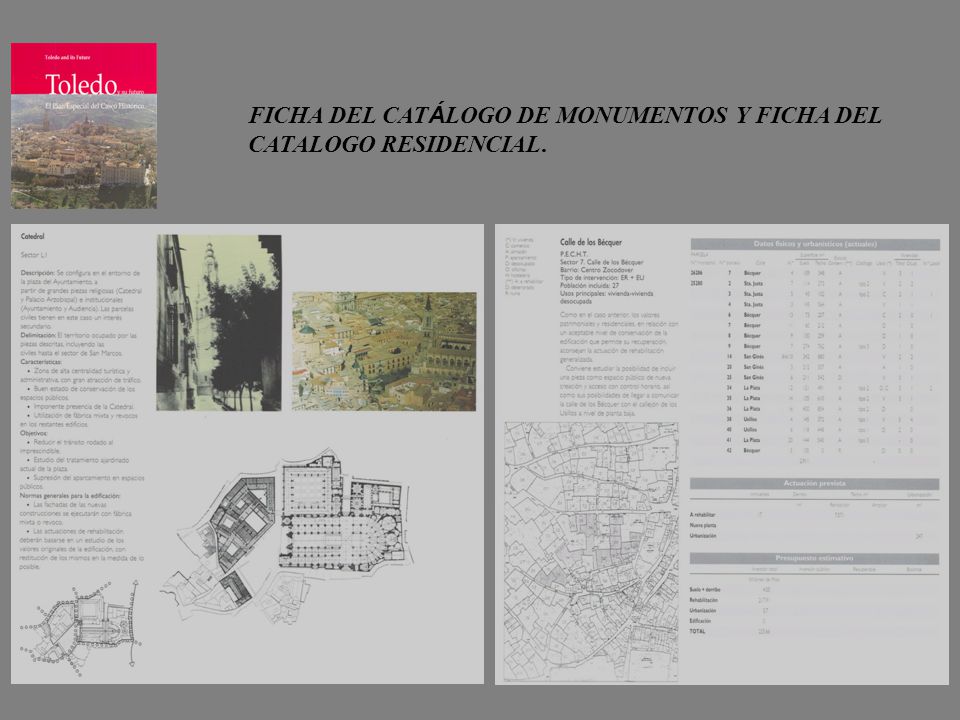 FICHA DEL CATÁLOGO DE MONUMENTOS Y FICHA DEL CATALOGO RESIDENCIAL.