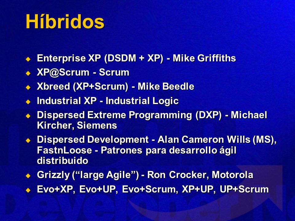 Híbridos Enterprise XP (DSDM + XP) - Mike Griffiths - Scrum