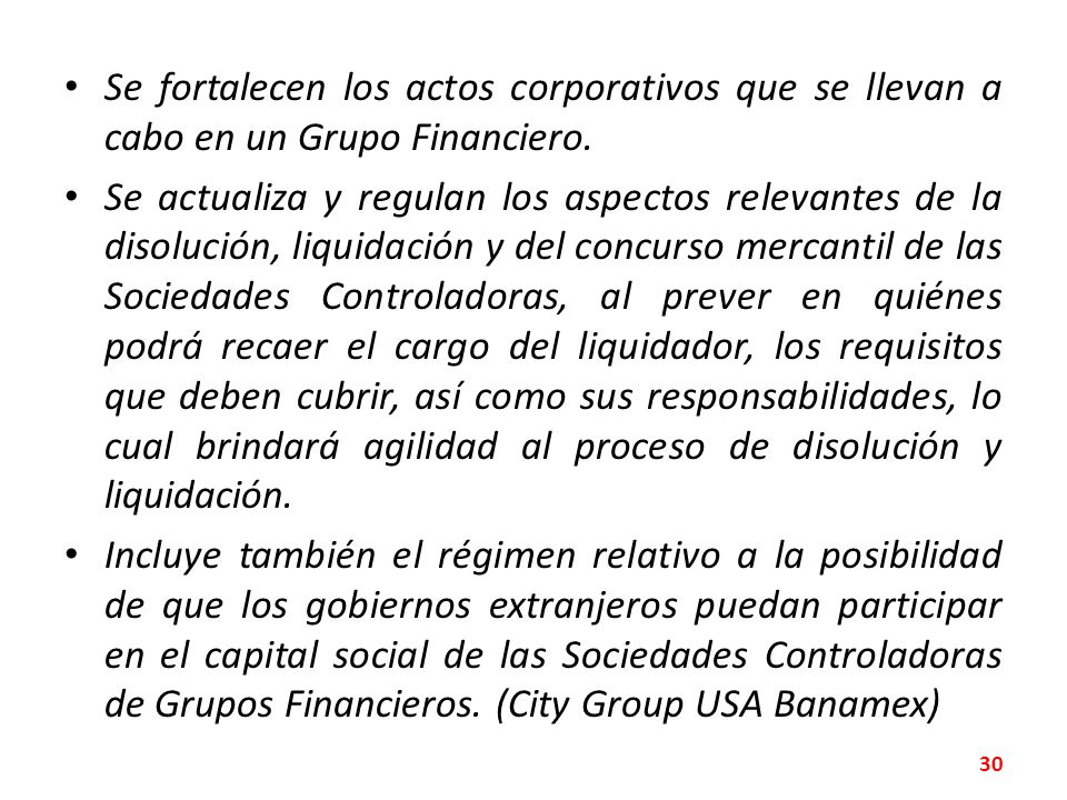 Se fortalecen los actos corporativos que se llevan a cabo en un Grupo Financiero.