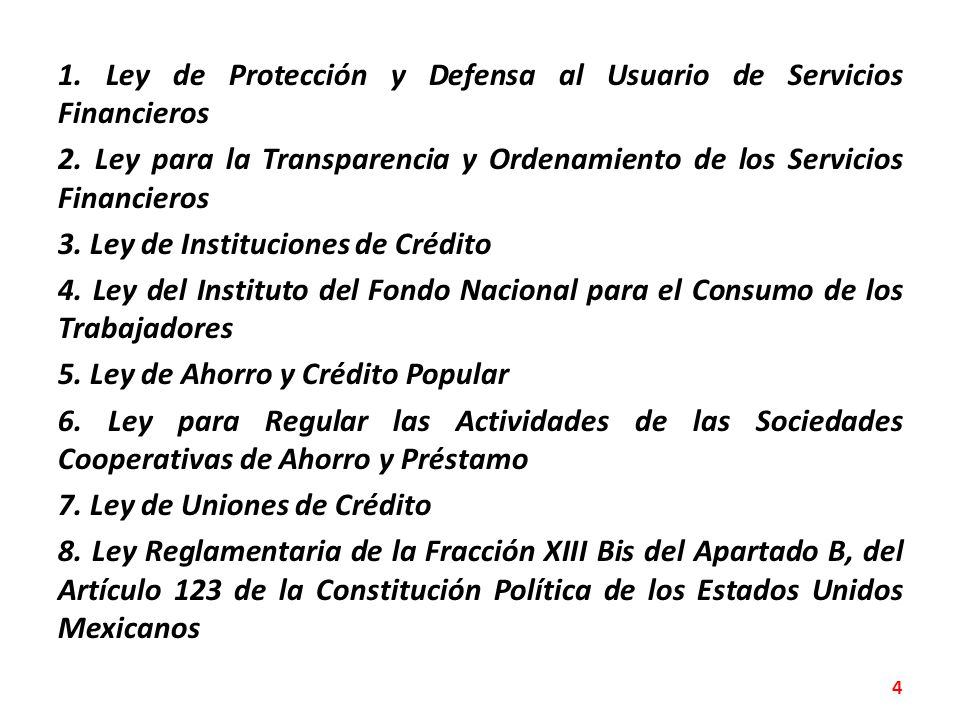 1. Ley de Protección y Defensa al Usuario de Servicios Financieros 2