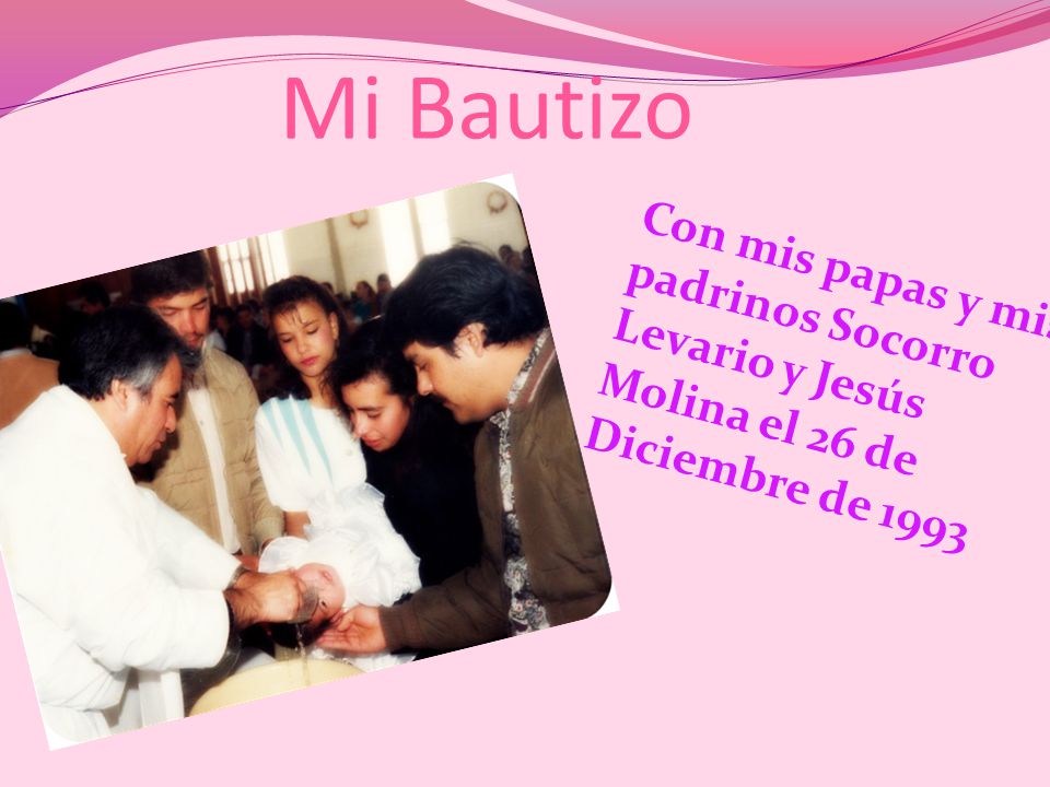 Mi Bautizo Con mis papas y mis padrinos Socorro Levario y Jesús Molina el 26 de Diciembre de 1993