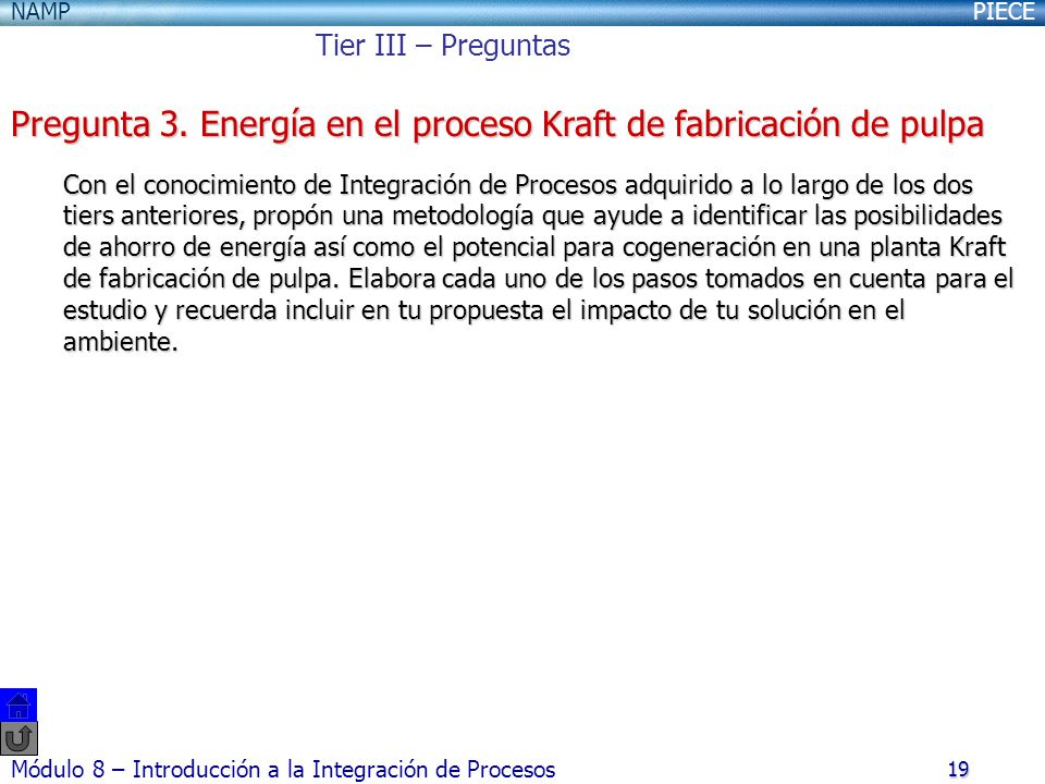 Pregunta 3. Energía en el proceso Kraft de fabricación de pulpa