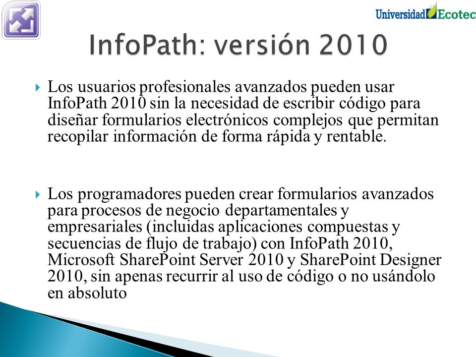 InfoPath: versión 2010