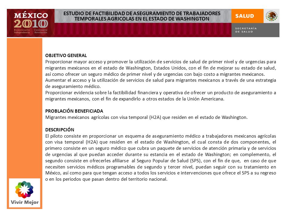 ESTUDIO DE FACTIBILIDAD DE ASEGURAMIENTO DE TRABAJADORES TEMPORALES AGRICOLAS EN EL ESTADO DE WASHINGTON