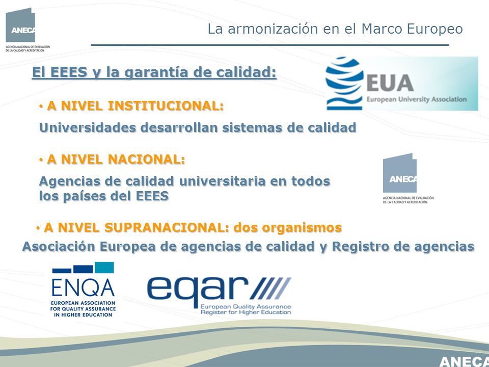 Asociación Europea de agencias de calidad y Registro de agencias