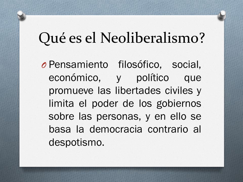 Qué es el Neoliberalismo