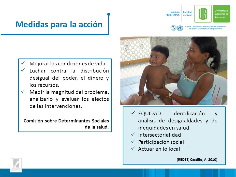 Medidas para la acción Mejorar las condiciones de vida.
