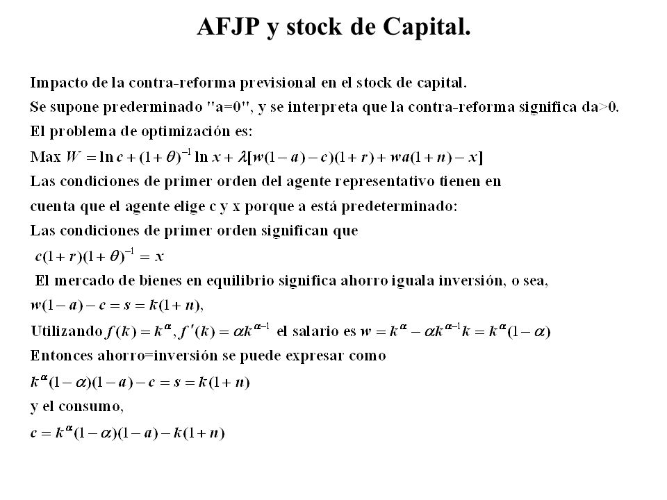 AFJP y stock de Capital.