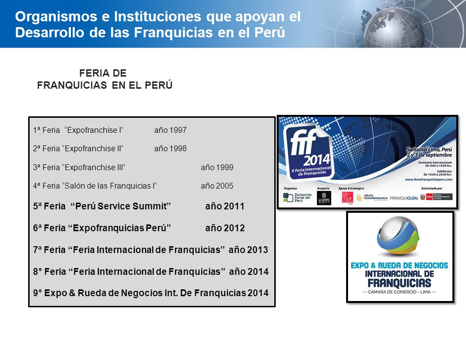 Organismos e Instituciones que apoyan el Desarrollo de las Franquicias en el Perú