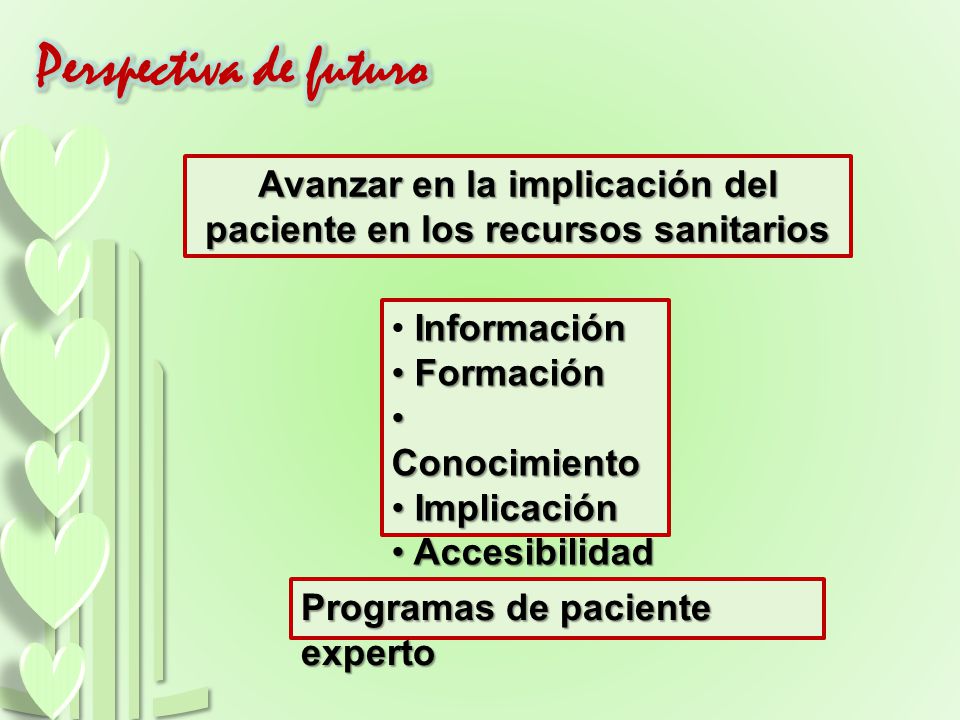 Avanzar en la implicación del paciente en los recursos sanitarios