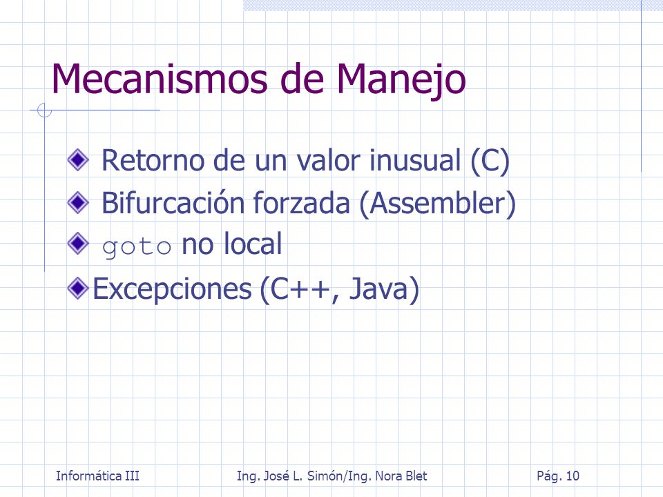 Mecanismos de Manejo Retorno de un valor inusual (C)