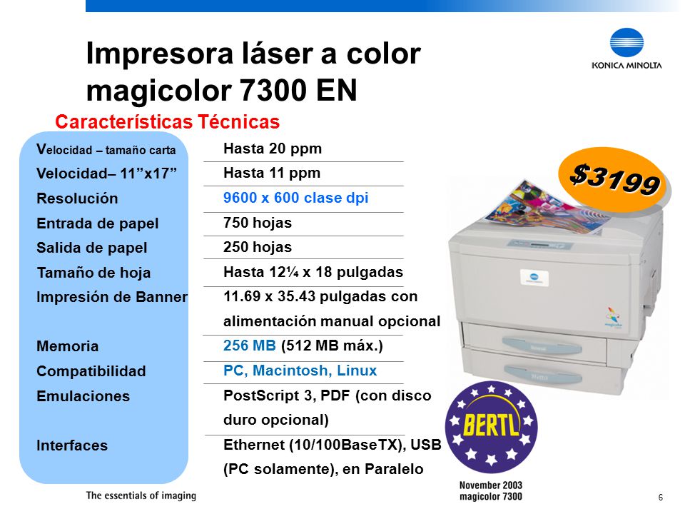 Impresora láser a color magicolor 7300 EN