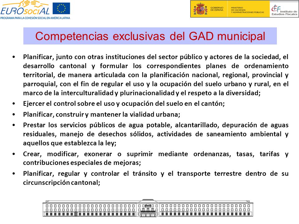 Competencias exclusivas del GAD municipal