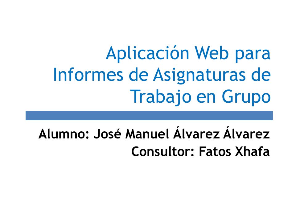 Aplicación Web para Informes de Asignaturas de Trabajo en Grupo