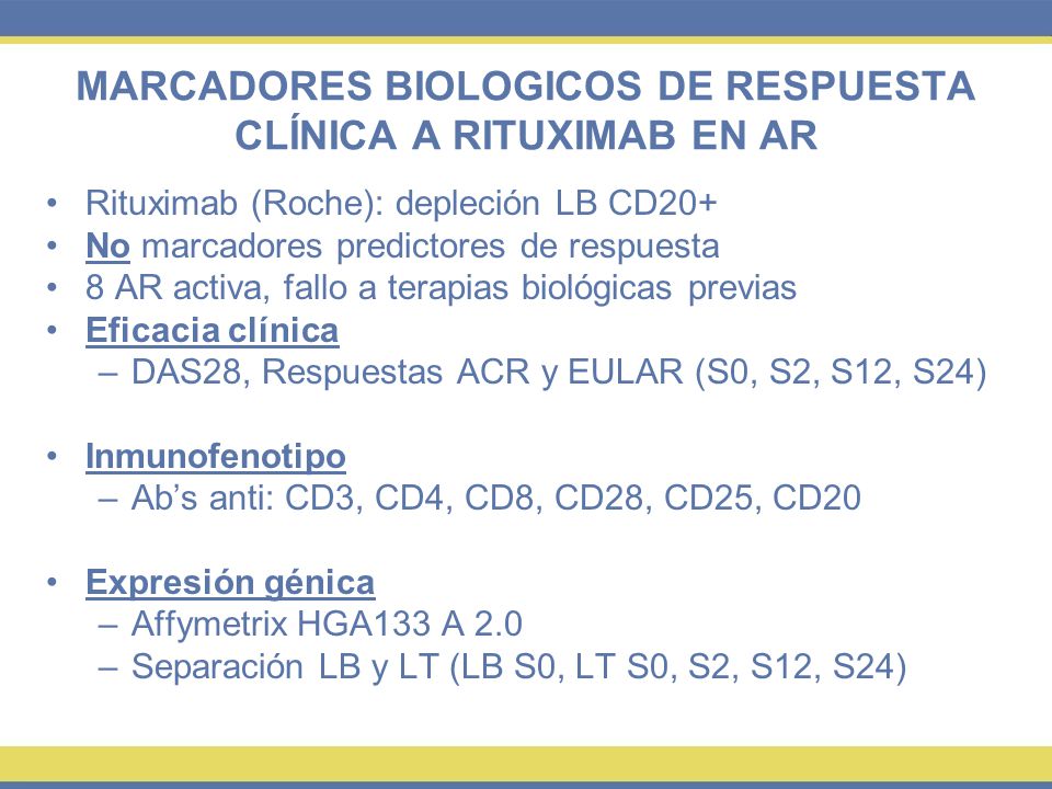MARCADORES BIOLOGICOS DE RESPUESTA CLÍNICA A RITUXIMAB EN AR