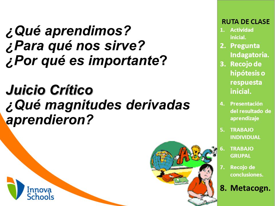 RUTA DE CLASE Actividad inicial. Pregunta Indagatoria. Recojo de hipótesis o respuesta inicial. Presentación del resultado de aprendizaje.
