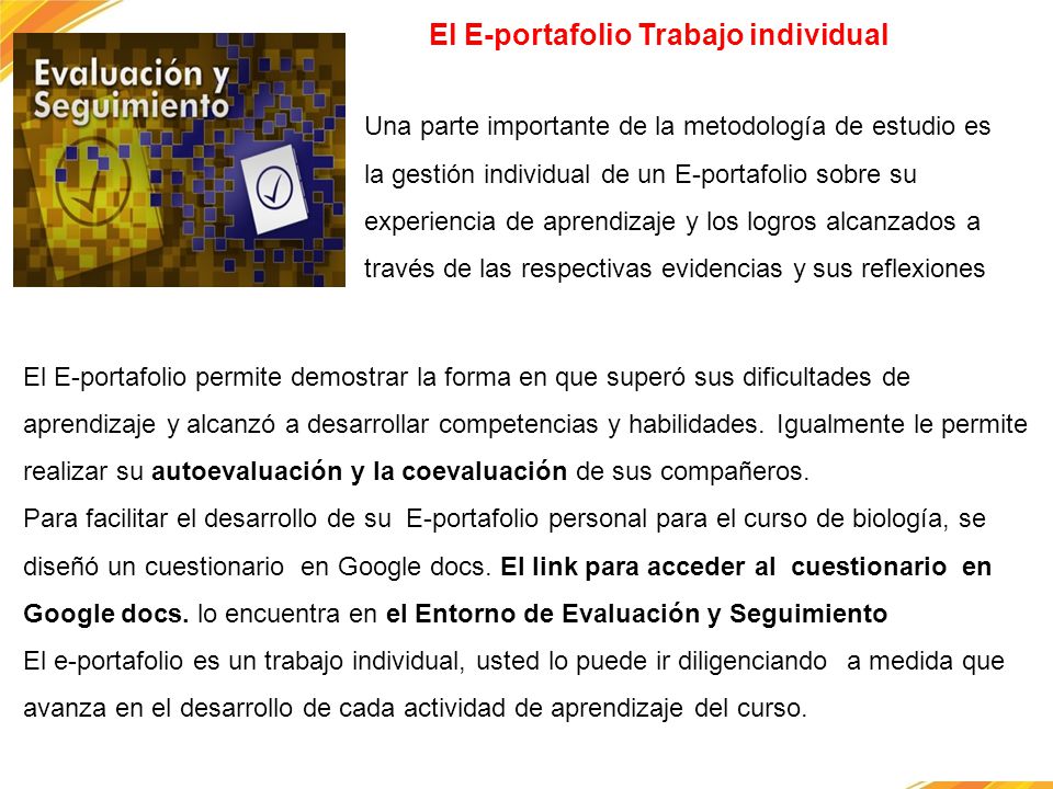 El E-portafolio Trabajo individual