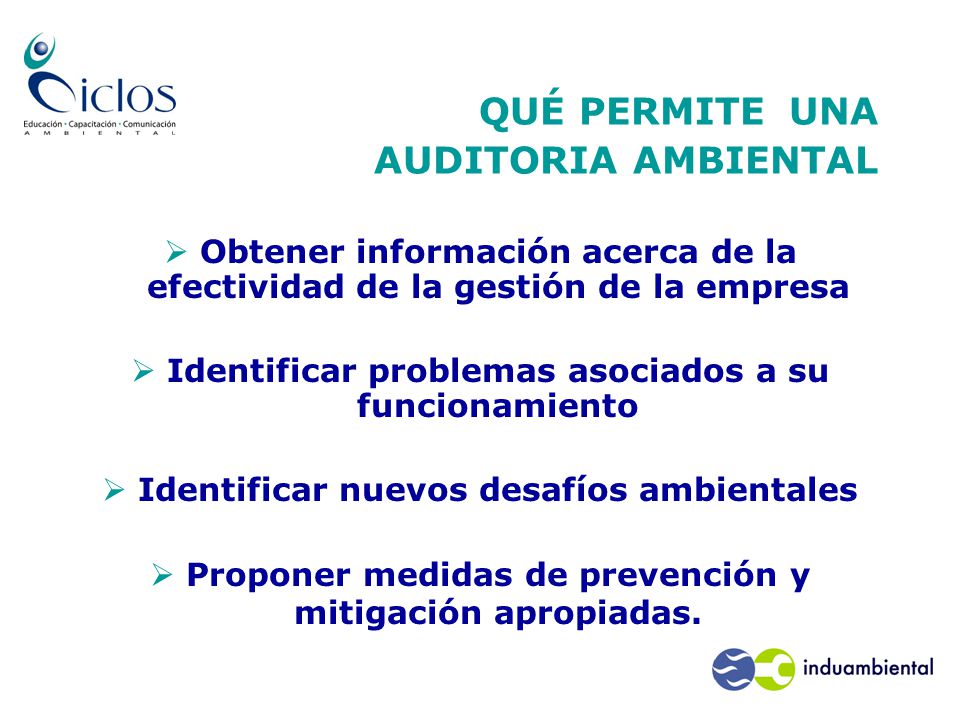 QUÉ PERMITE UNA AUDITORIA AMBIENTAL