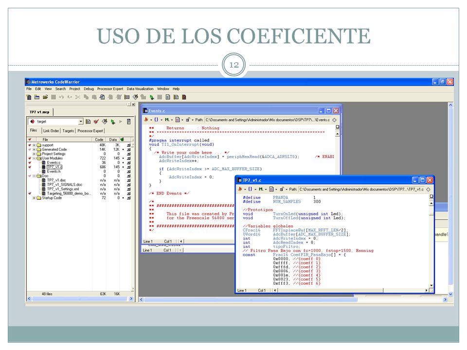 USO DE LOS COEFICIENTE