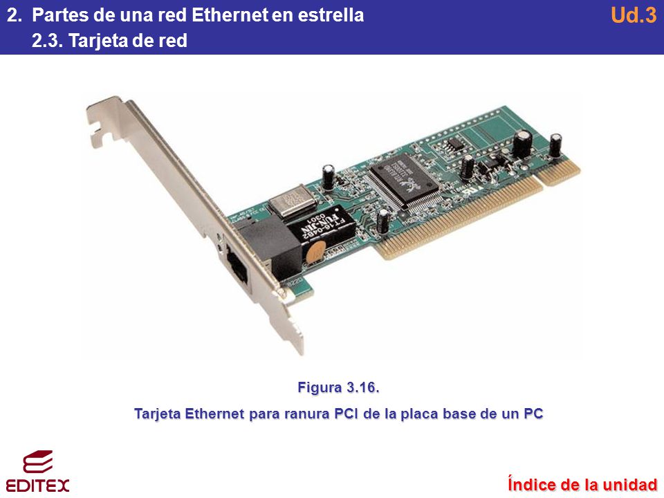 Tarjeta Ethernet para ranura PCI de la placa base de un PC