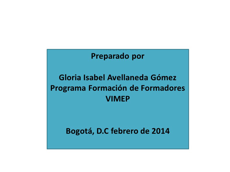Gloria Isabel Avellaneda Gómez Programa Formación de Formadores