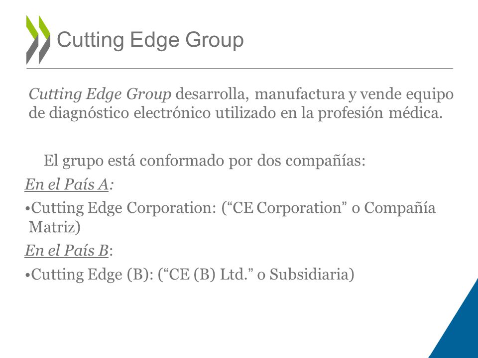 Cutting Edge Group Cutting Edge Group desarrolla, manufactura y vende equipo de diagnóstico electrónico utilizado en la profesión médica.
