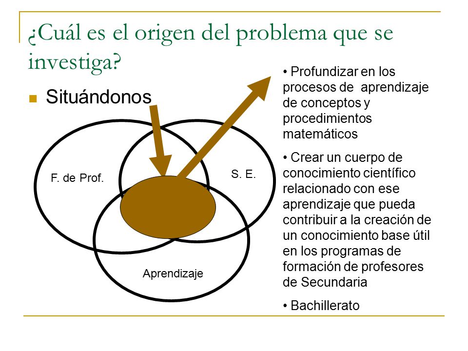 ¿Cuál es el origen del problema que se investiga