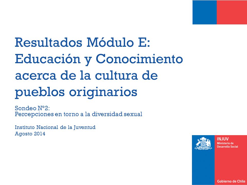 Resultados Módulo E: Educación y Conocimiento acerca de la cultura de pueblos originarios