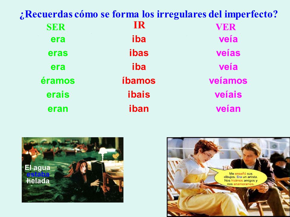 ¿Recuerdas cómo se forma los irregulares del imperfecto IR