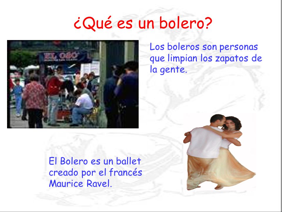 ¿Qué es un bolero. Los boleros son personas que limpian los zapatos de la gente.