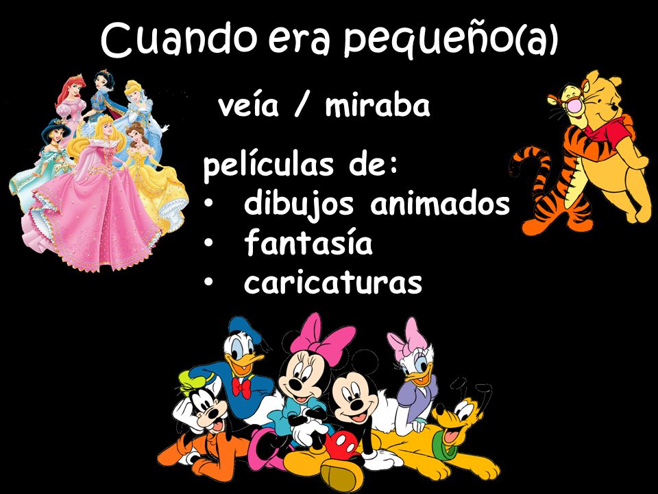 Cuando era pequeño(a) veía / miraba películas de: dibujos animados