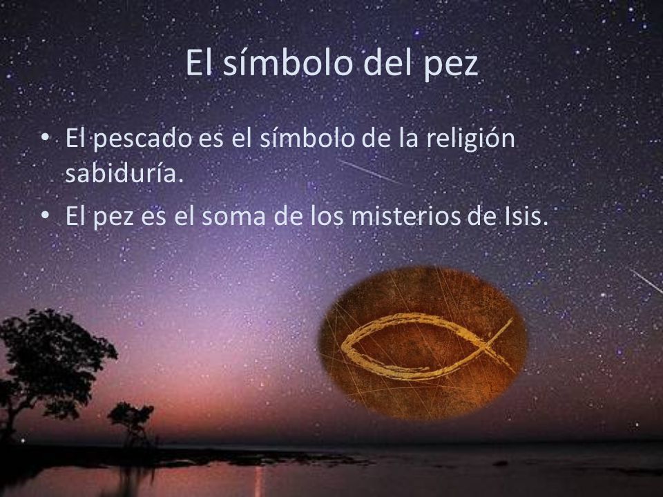 El símbolo del pez El pescado es el símbolo de la religión sabiduría.