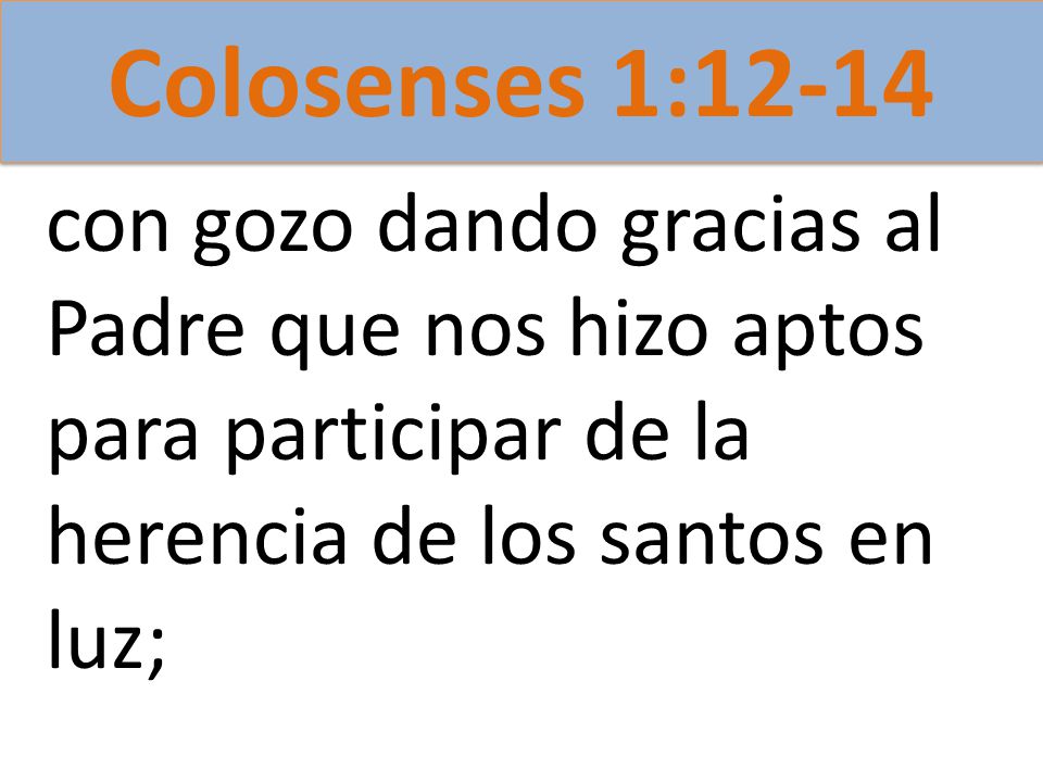 con gozo dando gracias al Padre que nos hizo aptos