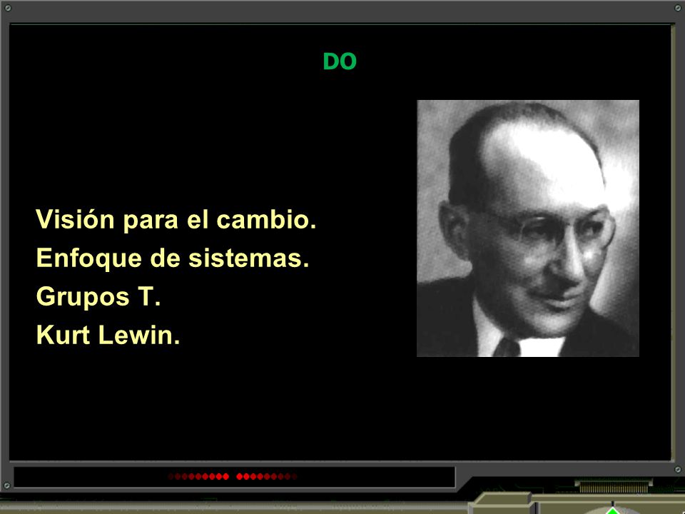 DO Visión para el cambio. Enfoque de sistemas. Grupos T. Kurt Lewin.