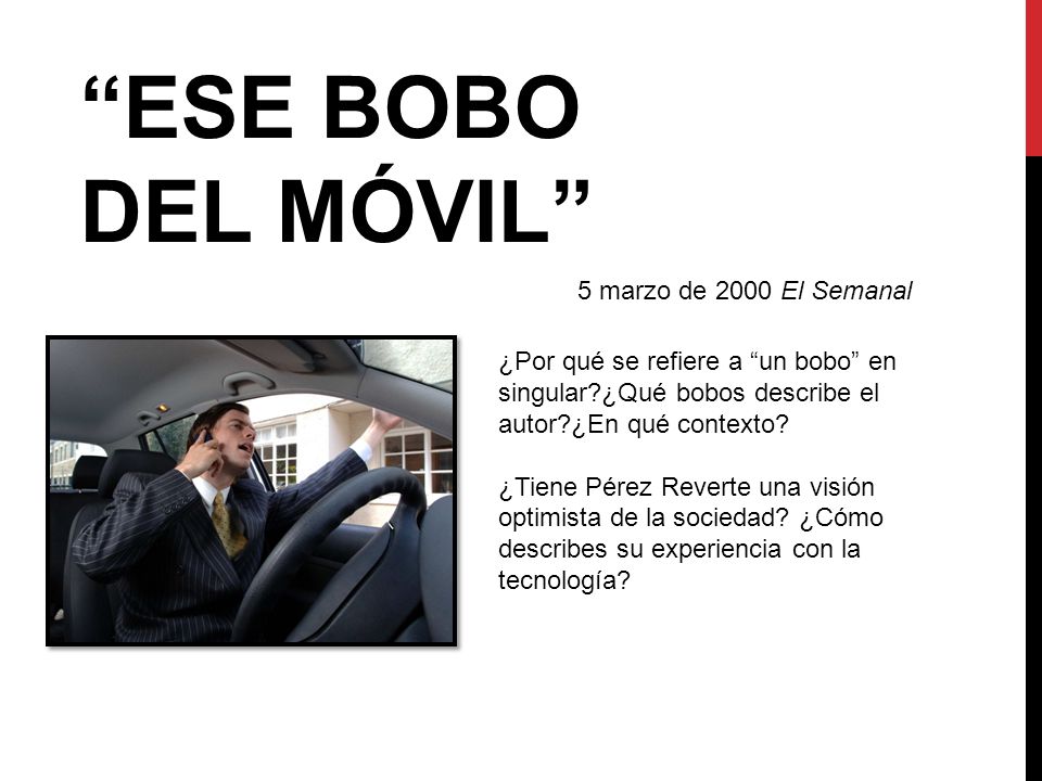 ESE BOBO DEL MÓVIL 5 marzo de 2000 El Semanal