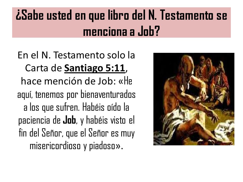 ¿Sabe usted en que libro del N. Testamento se menciona a Job