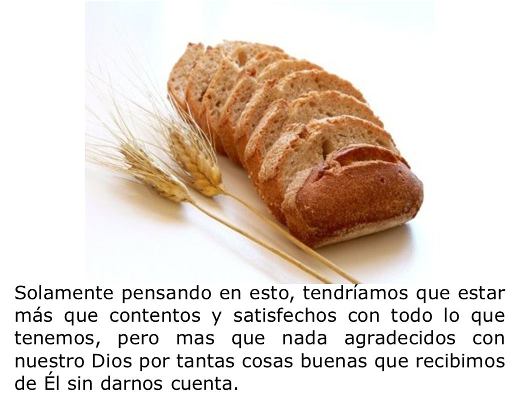 Solamente pensando en esto, tendríamos que estar más que contentos y satisfechos con todo lo que tenemos, pero mas que nada agradecidos con nuestro Dios por tantas cosas buenas que recibimos de Él sin darnos cuenta.