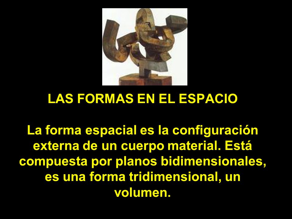 LAS FORMAS EN EL ESPACIO La forma espacial es la configuración externa de un cuerpo material.