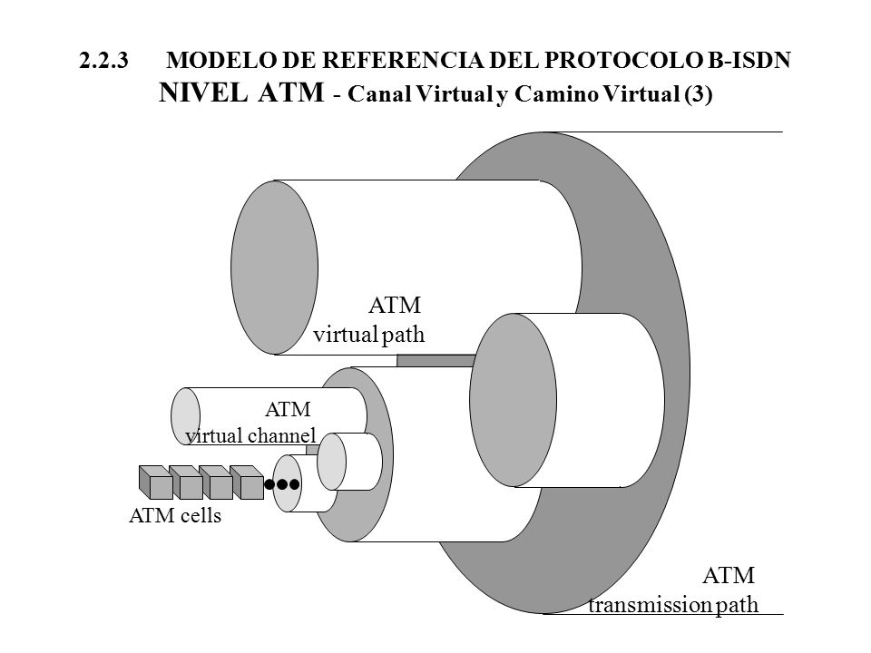 2.2.3 MODELO DE REFERENCIA DEL PROTOCOLO B-ISDN NIVEL ATM - Canal Virtual y Camino Virtual (3)