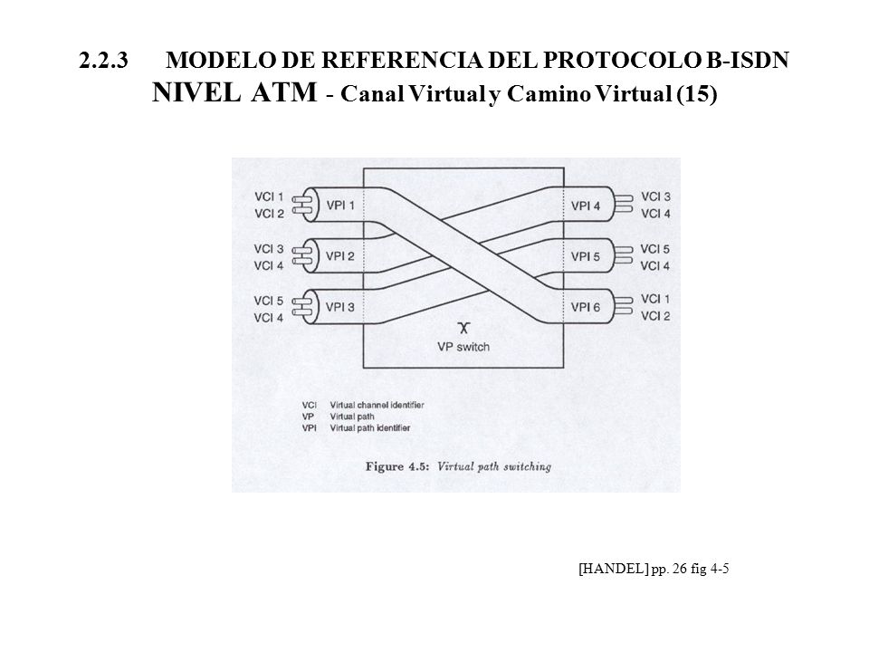 2.2.3 MODELO DE REFERENCIA DEL PROTOCOLO B-ISDN NIVEL ATM - Canal Virtual y Camino Virtual (15)