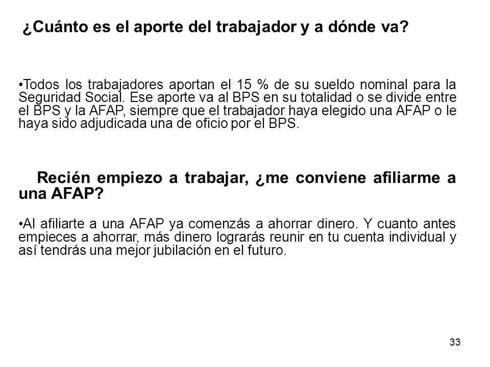 ¿Cuánto es el aporte del trabajador y a dónde va