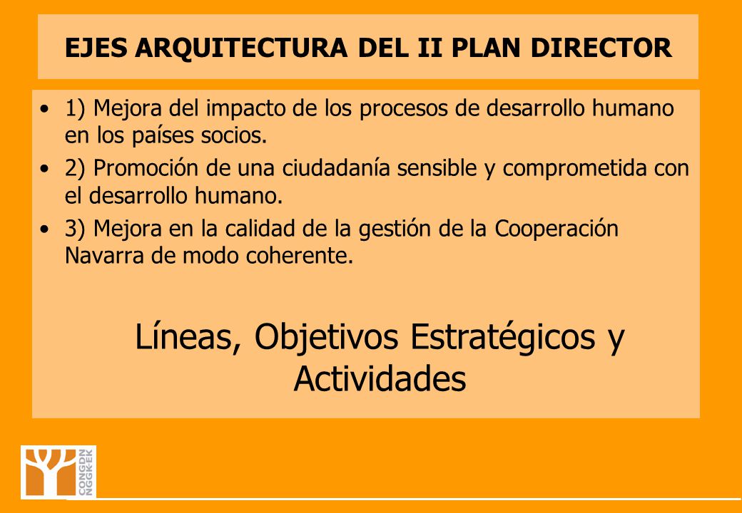 EJES ARQUITECTURA DEL II PLAN DIRECTOR