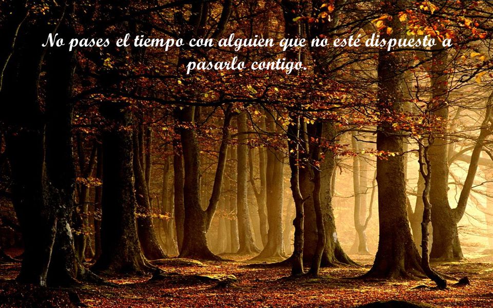 No pases el tiempo con alguien que no esté dispuesto a pasarlo contigo.